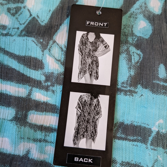 Embellished Blue Swim Suit Cover Up Knee Length New - Picture 7 of 8